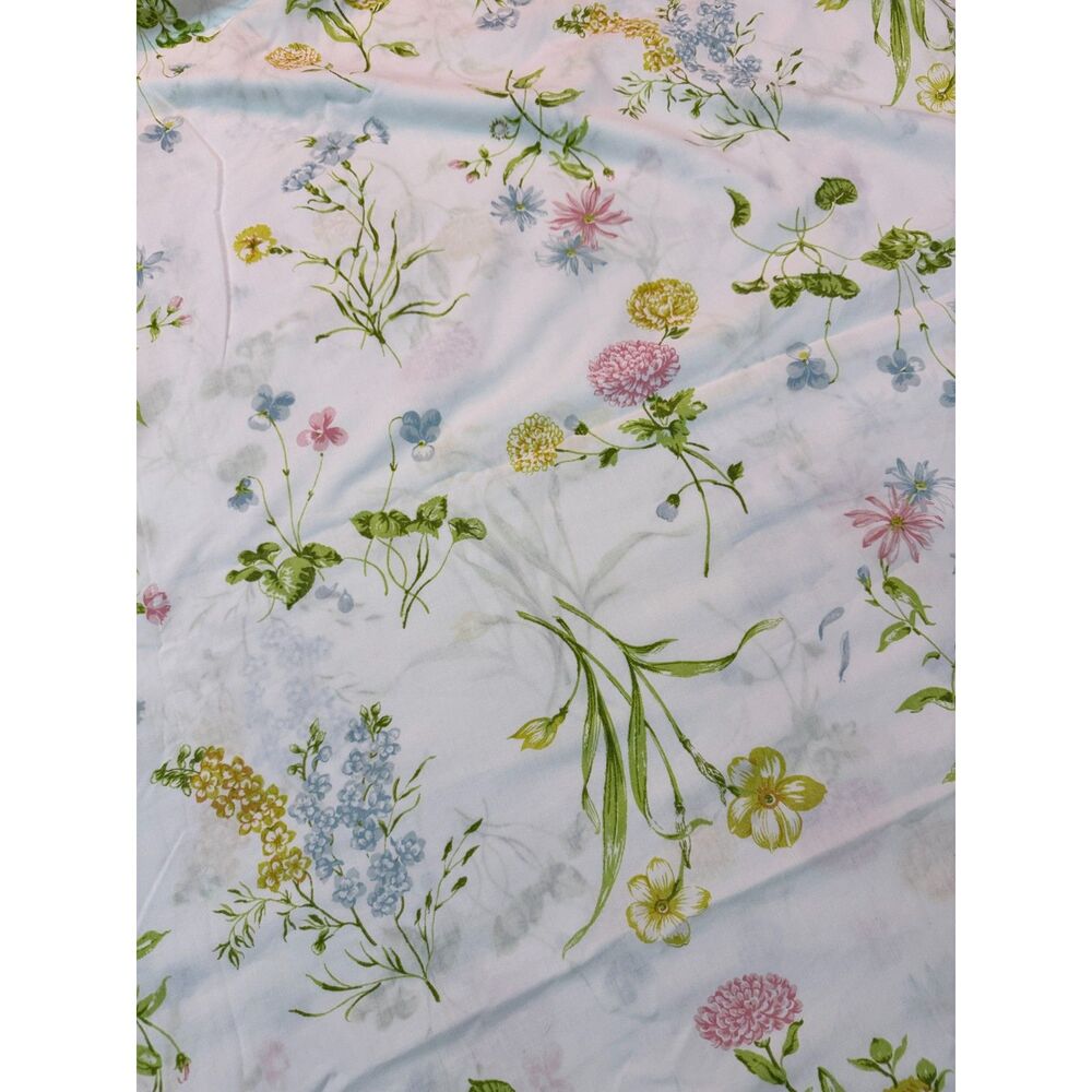 Vintage Wamsutta Wildflower Full Sheet Set Flat + Fitted Cottagecore Floral